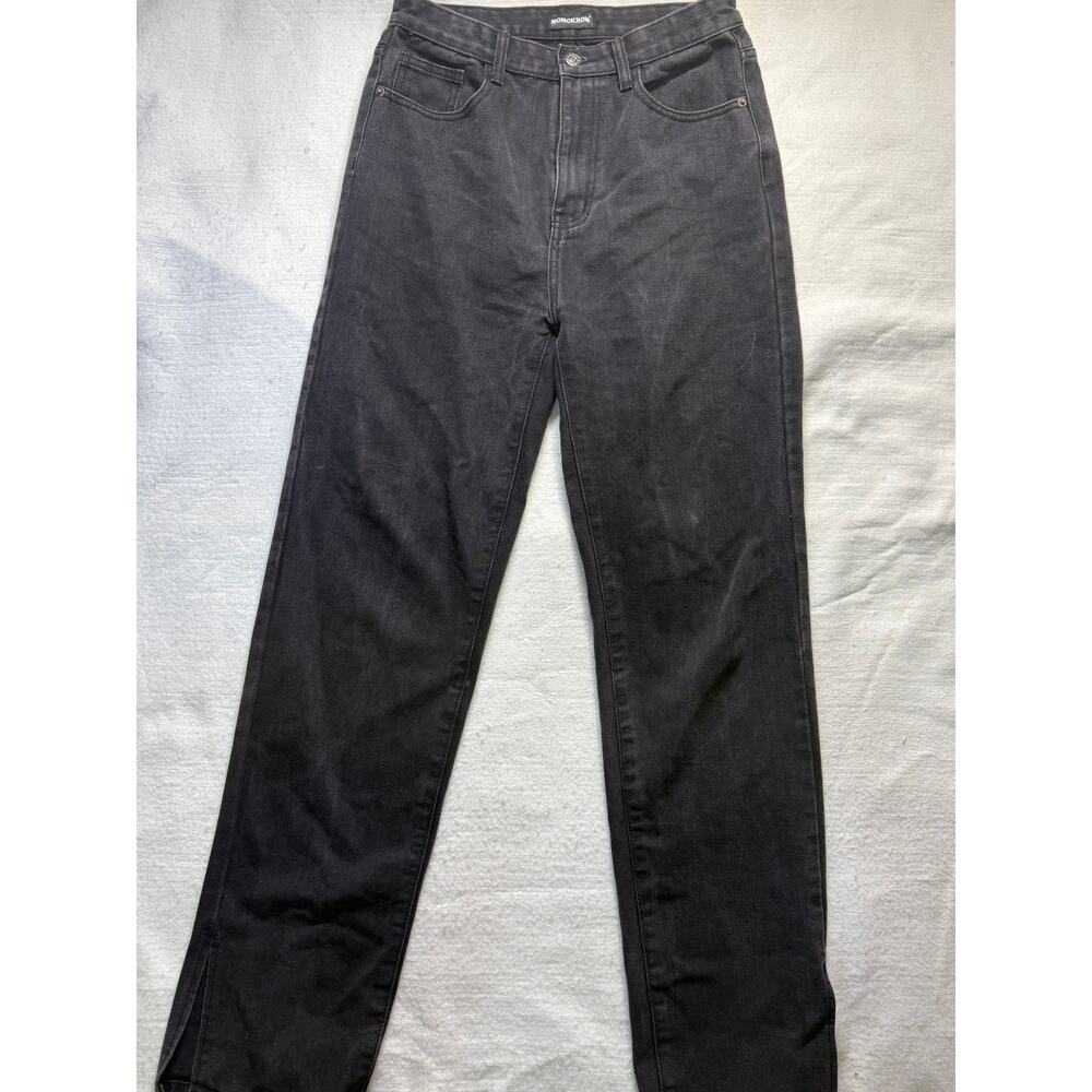 Momokrom Washed Black Straight Leg Jeans (UK 10 / EU 38)